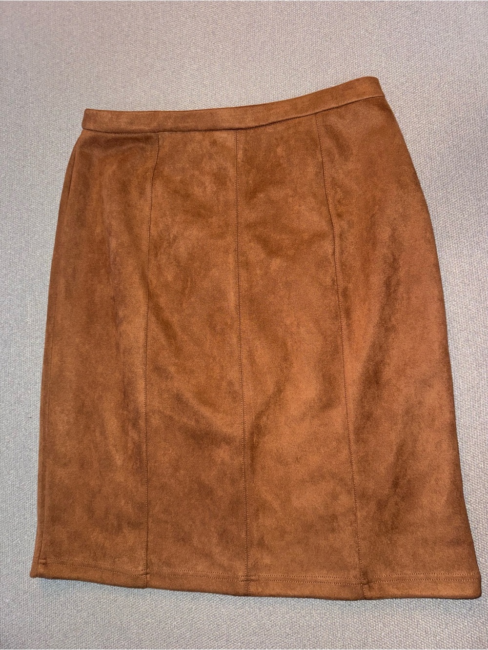 Retrology size medium Tan Faux Suede faux Button-Front Pencil Skirt - Picture 6 of 7